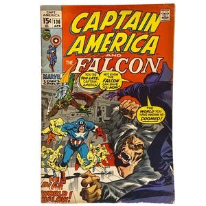Captain America and Falcon Comic Book‎ #136 April 1971 Marvel Bronze Age